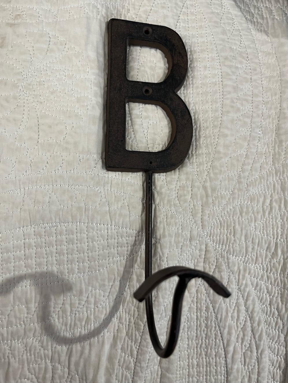 Rustic Decorative Letter B Wall Hook